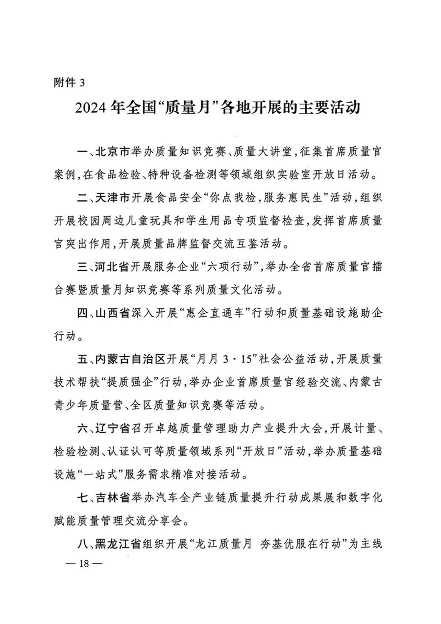 中國(guó)質(zhì)量檢驗(yàn)協(xié)會(huì)關(guān)于轉(zhuǎn)發(fā)《關(guān)于開(kāi)展2024年全國(guó)“質(zhì)量月”活動(dòng)的通知》的函(質(zhì)檢協(xié)函〔2024〕116號(hào))